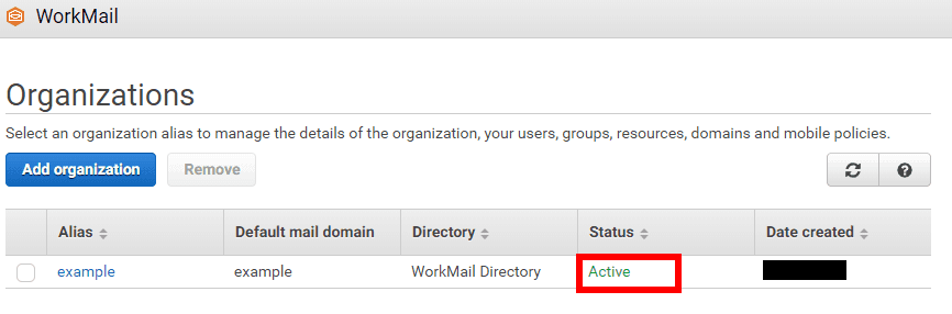 Workmail active
